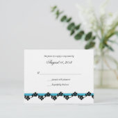 Flachband und Blume-Antwortkarte RSVP Karte (Stehend Vorderseite)