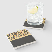 Flachband und Leopard Steinuntersetzer (Seitenansicht)