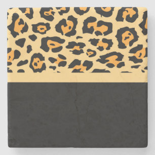 Flachband und Leopard Steinuntersetzer