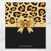 Flachband und Leopard Weinetikett (Einzelnes Label)