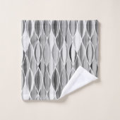 Flachbanddruck Mitte des Jahrhunderts, Grauschatti Badhandtuch Set (Waschlappen)