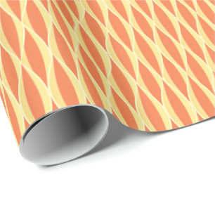 Flachbanddruck Mitte des Jahrhunderts - orange und Geschenkpapier