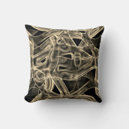 Flachbandförmige Kurven, khaki oder beige Linien i Kissen