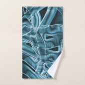 Flachbandkurven, blauer Nebel mit Relief und Überl Badhandtuch Set (Handtuch)