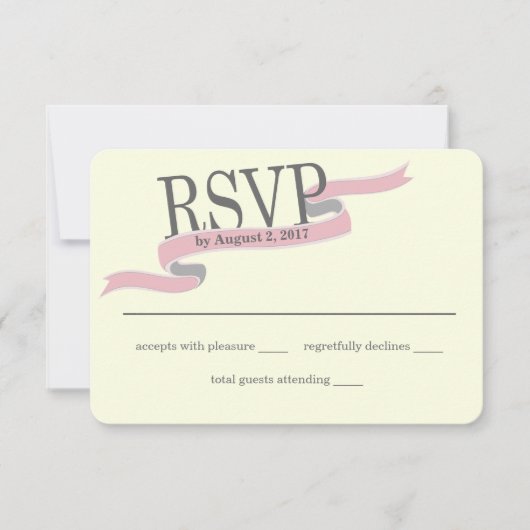 Flachbanner-Antwortkarte rosa RSVP Karte (Vorderseite)