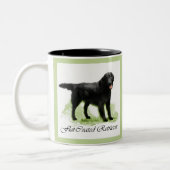 Flachbeschichtete Retriever Art Print Zweifarbige Tasse (Links)