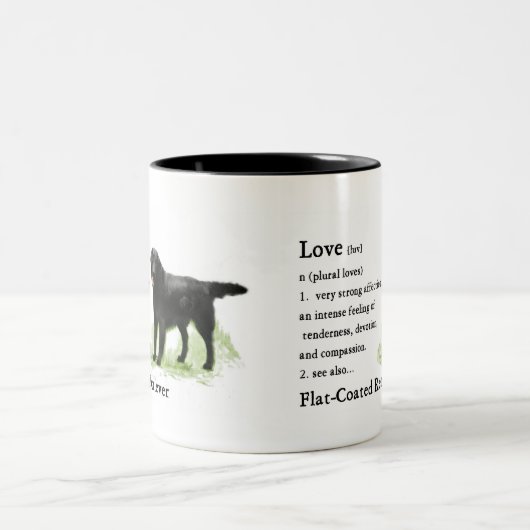 Flachbeschichtete Retriever Art Print Zweifarbige Tasse (Mittel)
