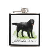 Flachbeschichtete Retriever Kunstgeschenke Flachmann (Vorderseite)