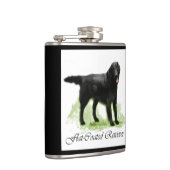 Flachbeschichtete Retriever Kunstgeschenke Flachmann (Rechts)