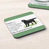 Flachbeschichtete Retriever Kunstgeschenke Getränkeuntersetzer (Linke Seite)