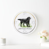 Flachbeschichtete Retriever Kunstgeschenke Große Wanduhr (Zuhause)