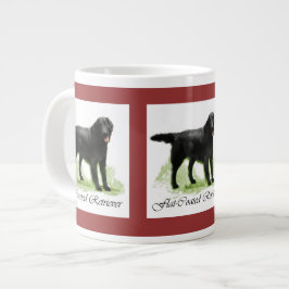 Flachbeschichtete Retriever Kunstgeschenke Jumbo-Tasse