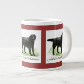 Flachbeschichtete Retriever Kunstgeschenke Jumbo-Tasse (Vorderseite Rechts)