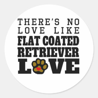 Flachbeschichtete Retriever-Liebe Runder Aufkleber
