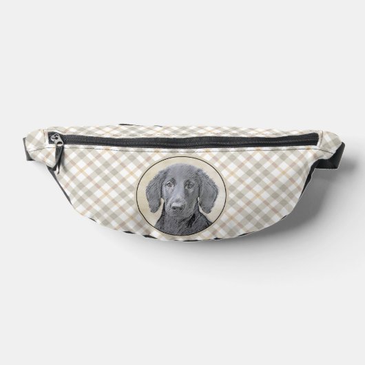 Flachbeschichtete Retriever-Malerei Schwarze Haust Bauchtasche (Ablage )