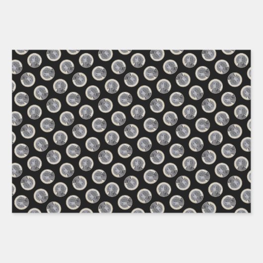 Flachbeschichtete Retriever-Malerei Schwarze Haust Geschenkpapier Set (Vorderseite 3)