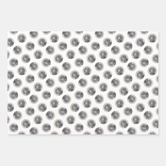 Flachbeschichtete Retriever-Malerei Schwarze Haust Geschenkpapier Set (Vorderseite 2)