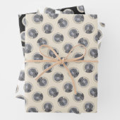 Flachbeschichtete Retriever-Malerei Schwarze Haust Geschenkpapier Set (Beispiel)