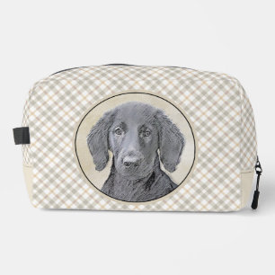 Flachbeschichtete Retriever-Malerei Schwarze Haust Waschbeutel