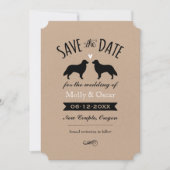 Flachbeschichtete Retrievers Hochzeit speichern da Save The Date (Vorderseite)