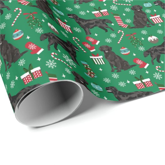 Flachbeschichteter Retriethund Geschenkpapier (Rolleneckpunkt)