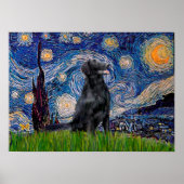 Flachbeschichteter Retriever 1 - Starry Night Poster (Vorne)