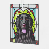 Flachbeschichteter Retriever "gestanztes Glas" Ornament Aus Glas (Vorderseite links)