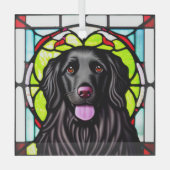 Flachbeschichteter Retriever "gestanztes Glas" Ornament Aus Glas (Vorderseite)