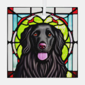 Flachbeschichteter Retriever "gestanztes Glas" Ornament Aus Glas (Rückseite)