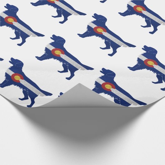 Flachbeschichteter Retriever-Hunde-Colorado-Flagge Geschenkpapier (Ecke)