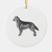Flachbeschichteter Retriever Keramikornament (Vorne)