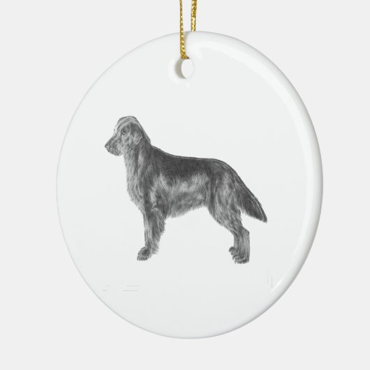 Flachbeschichteter Retriever Keramikornament (Links)