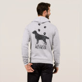 Flachbeschichteter Retriever mit Paw Prints Hoodie (Schwarz voll)