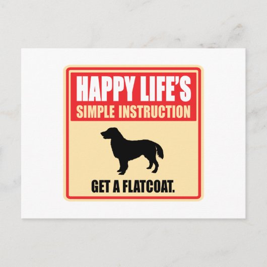 Flachbeschichteter Retriever Postkarte (Vorderseite)