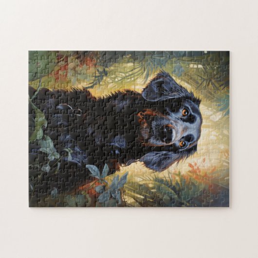 Flachbeschichteter Retriever Puzzle (Horizontal)