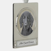 Flachbeschichtetes Retriever-Gemälde - Originale H Banner-Ornament Silber (Rechts)