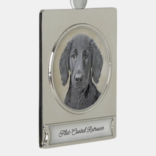 Flachbeschichtetes Retriever-Gemälde - Originale H Banner-Ornament Silber (Rechts)