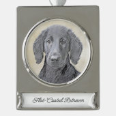 Flachbeschichtetes Retriever-Gemälde - Originale H Banner-Ornament Silber (Vorderseite)
