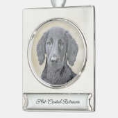 Flachbeschichtetes Retriever-Gemälde - Originale H Banner-Ornament Silber (Links)