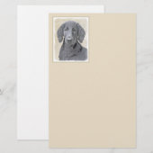 Flachbeschichtetes Retriever-Gemälde - Originale H Briefpapier (Vorne/Hinten)