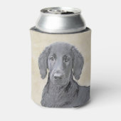 Flachbeschichtetes Retriever-Gemälde - Originale H Dosenkühler (Kanne Rückseite)