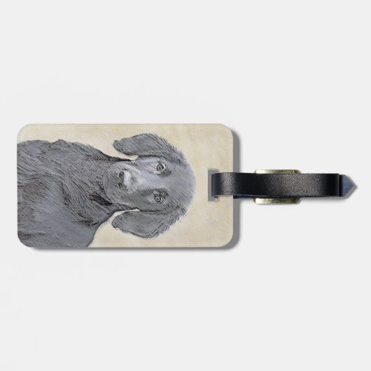 Flachbeschichtetes Retriever-Gemälde - Originale H Gepäckanhänger (Rückseite horizontal)