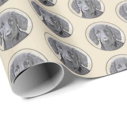 Flachbeschichtetes Retriever-Gemälde - Originale H Geschenkpapier (Rolleneckpunkt)