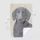 Flachbeschichtetes Retriever-Gemälde - Originale H Golfhandtuch (Insitu)