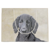 Flachbeschichtetes Retriever-Gemälde - Originale H Große Geschenktüte (Vorderseite)