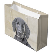 Flachbeschichtetes Retriever-Gemälde - Originale H Große Geschenktüte (Vorderseite Schrägansicht)
