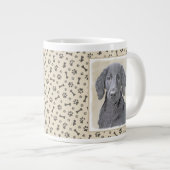 Flachbeschichtetes Retriever-Gemälde - Originale H Jumbo-Tasse (Vorderseite Rechts)