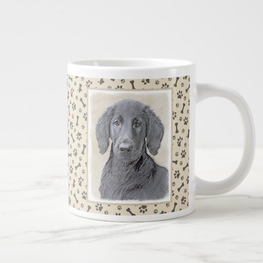 Flachbeschichtetes Retriever-Gemälde - Originale H Jumbo-Tasse (Rechts)