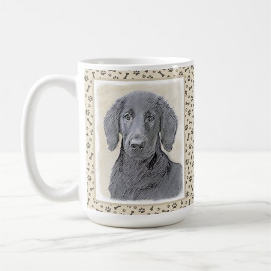 Flachbeschichtetes Retriever-Gemälde - Originale H Kaffeetasse (Links)