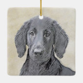 Flachbeschichtetes Retriever-Gemälde - Originale H Keramikornament (Rückseite)